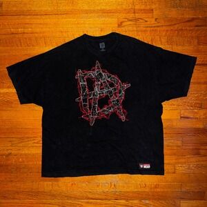 WWE Authentic Wear Black T Shirt 3X Mens Anarchy Symbol Graphic Wrestling